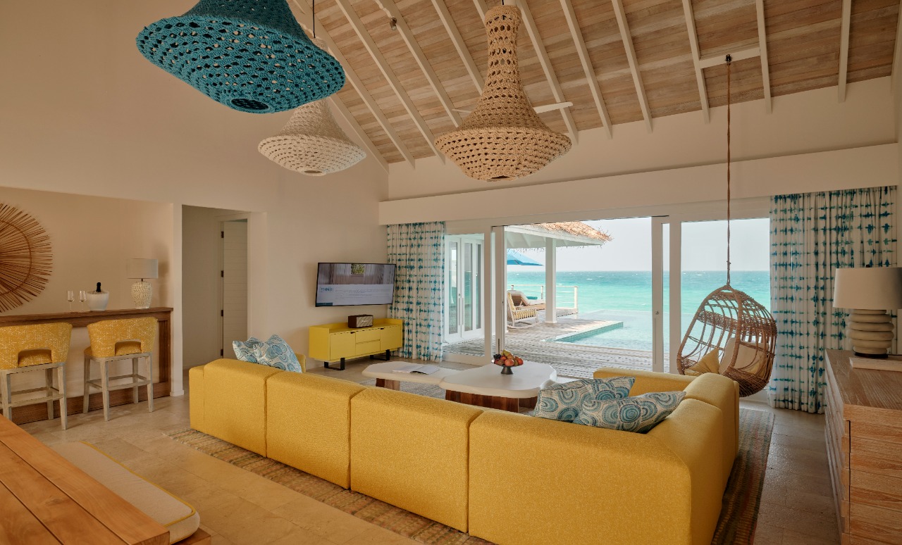 Finolhu - a Seaside Collection Resort - Finolhu_Two Bedroom Water Villa with Pool_Living and Pool Deck (1)
