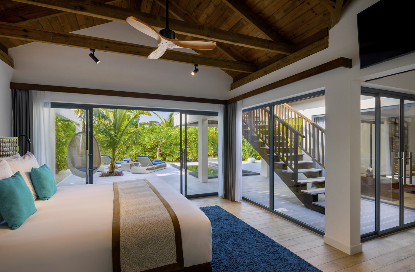 3. Kuredhivaru Resort and Spa- Beach Pool Villa bedroom