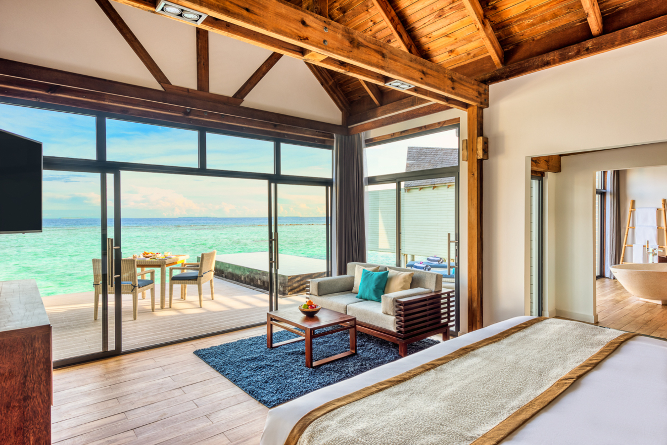 8. Kuredhivaru Resort and Spa - Overwater Pool Villa bedroom view 2